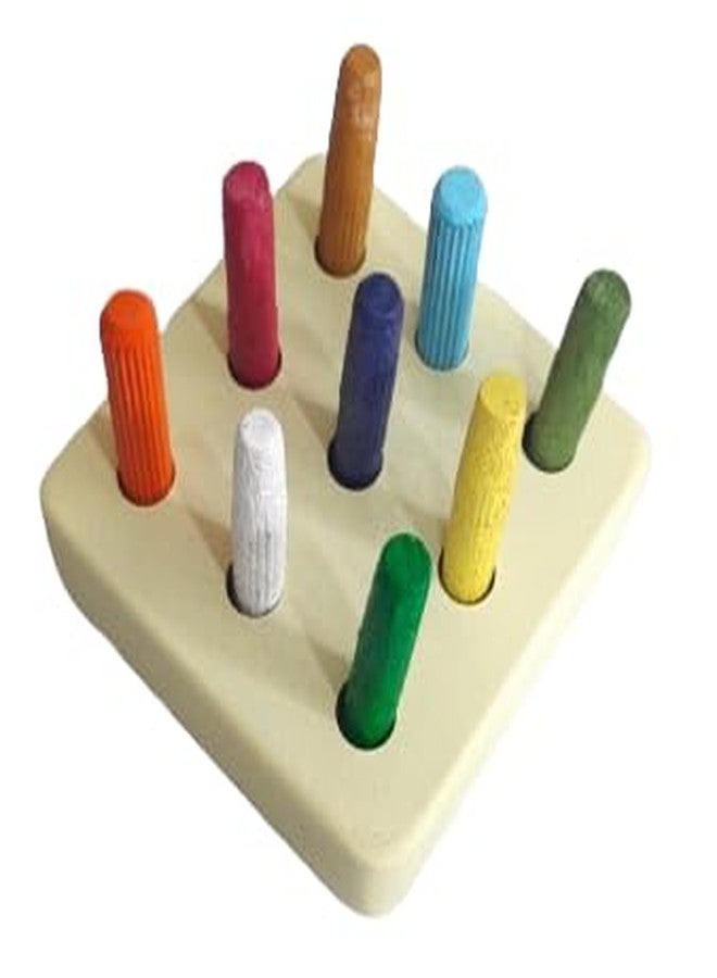 RCW Wooden Counting Educational Color Cognition Stacking & Sorting Wooden Toys Shape Sorting & Domino Building Blocks for 3+ Children 1 Board with 9 Multicolor Pins Birthday Gift for Kids & Girl - Image 1